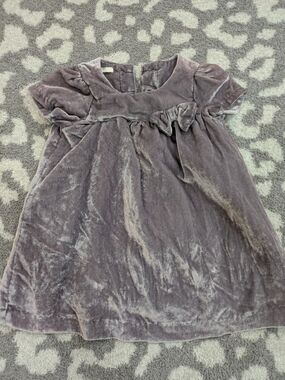 United Colors Of Benetton Velvet Ruffle Dress - Lavender Gray